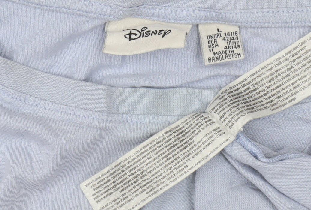 Disney Women's Blue Stitch T-Shirt, Size L, Casual Style