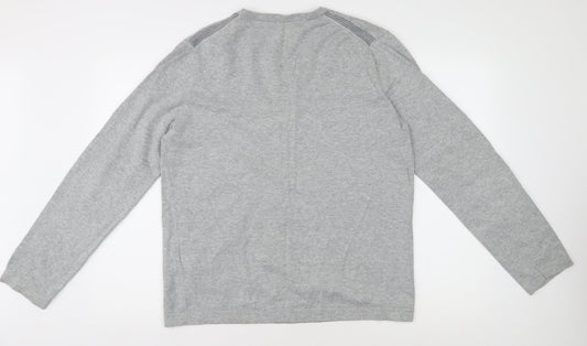 Esprit Men's Grey V-Neck Pullover Jumper L