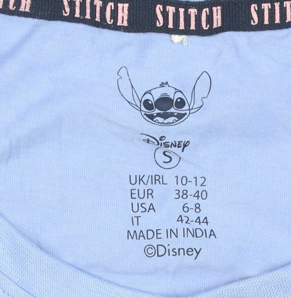 Disney Women's Blue Stitch Christmas T-Shirt, Size S