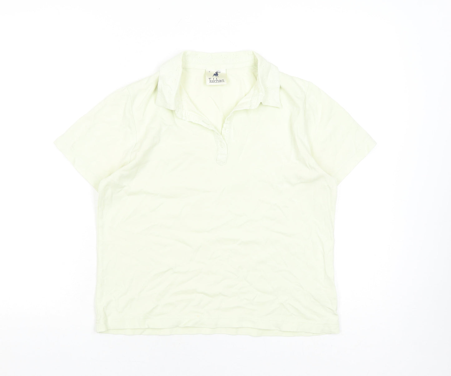 Tulchan Women's White Polo Shirt M Basic Regular