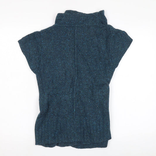 White Stuff Women's Blue Roll Neck Jumper Size 14