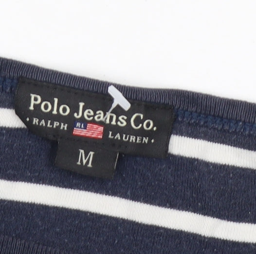 Polo Jeans Co. Women's Blue Striped Long Sleeve T-Shirt