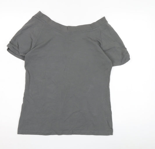 Jackpot Women’s Grey Off Shoulder T-Shirt XL