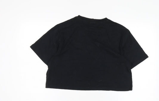 Ellesse Women's Black Cropped T-Shirt Size 10