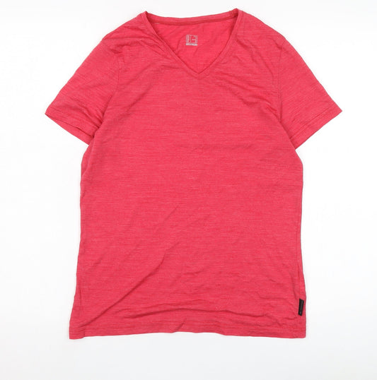 Womens UK Size M DECATHLON Red Cotton T-Shirt