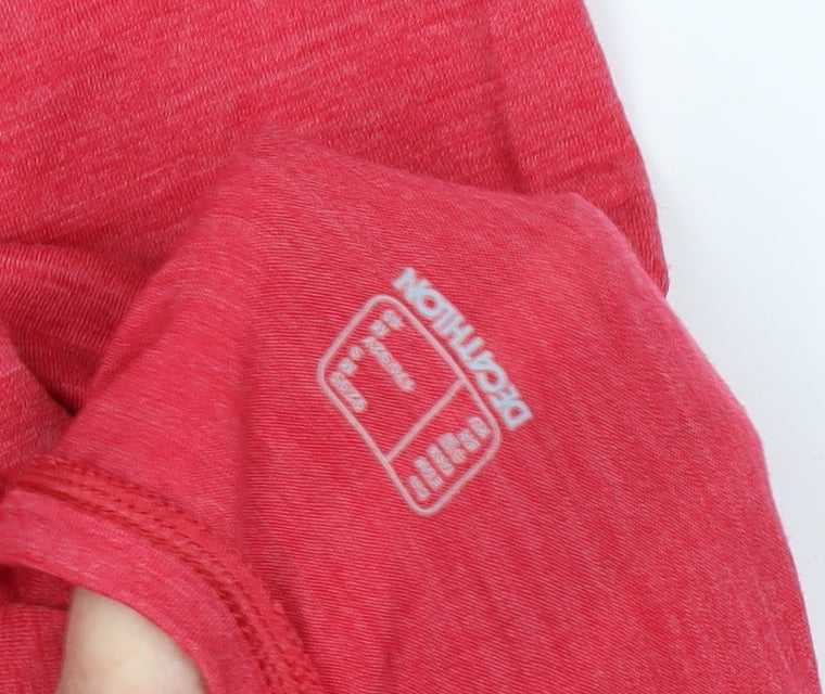 Decathlon Women's Red V-Neck Basic Tee Size M