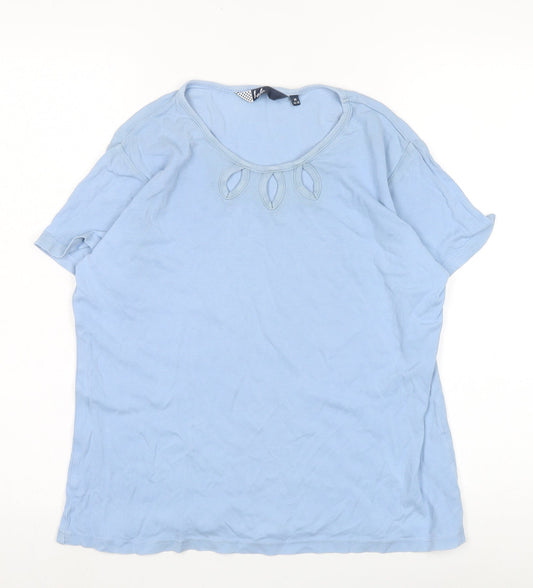 Lee Women's Blue Basic T-Shirt - M, Casual Round Neck