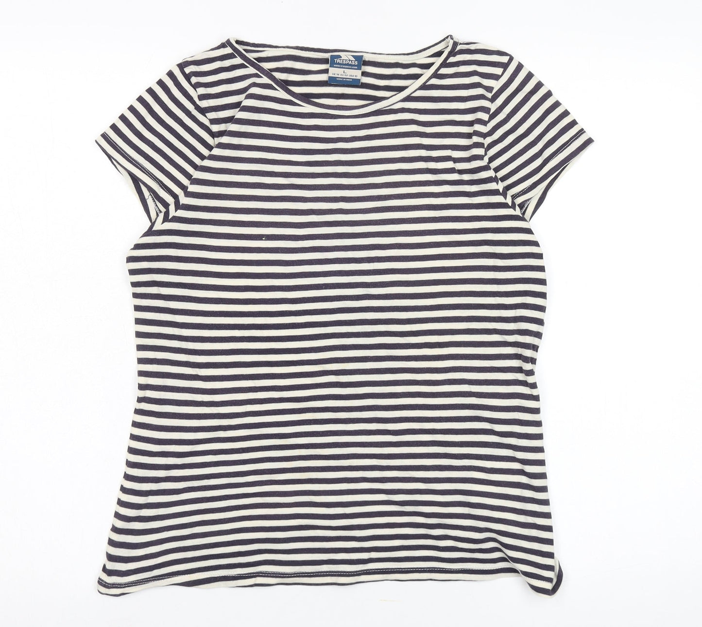 Trespass Women's Black Striped Jersey T-Shirt Size L