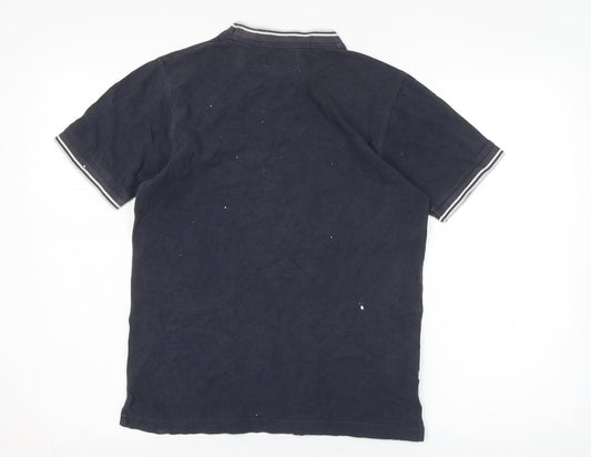 Fred Perry Men's Blue Cotton Crew Neck T-Shirt S