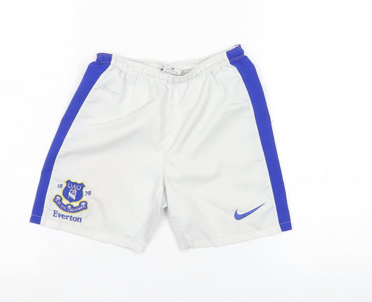 Nike Boys White & Blue Football Shorts, Size 8-10 Years
