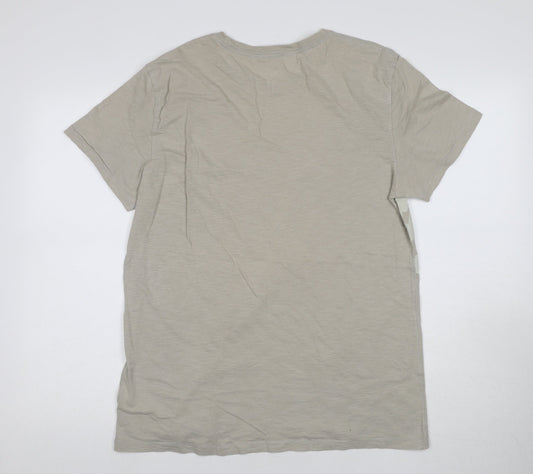 Gap Men's Beige Floral Print T-Shirt M