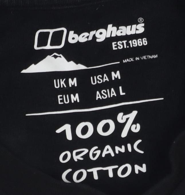 Berghaus Men's Black M Logo T-Shirt Crew Neck