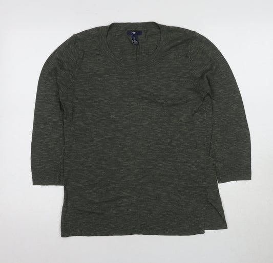 Gap Women's Green Jersey Top, Size S, Crew Neck