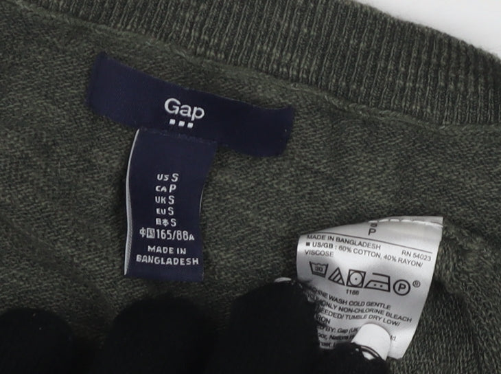 Gap Women's Green Jersey Top, Size S, Crew Neck