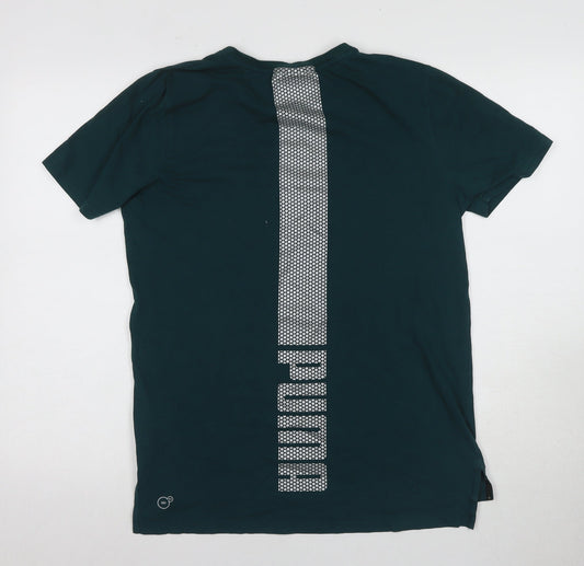 Puma Men's Green Short Sleeve Logo T-Shirt Size S