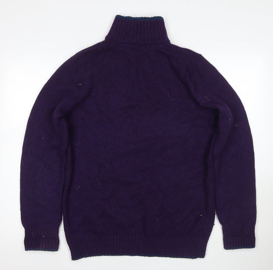 Crew Clothing Co. Women's Purple Wool Blend High Neck Pullover M