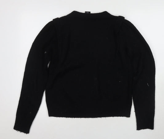 DKNY Women's Black Jumper, Size 8, Crew Neck Pullover