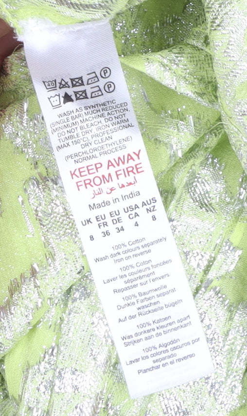 Warehouse Women's Green A-Line Midi Dress, Size 8