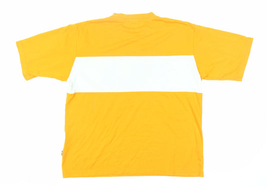 FILA Men's Orange Short Sleeve Logo T-Shirt - Size S