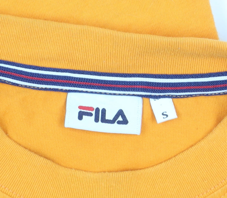 FILA Men's Orange Short Sleeve Logo T-Shirt - Size S