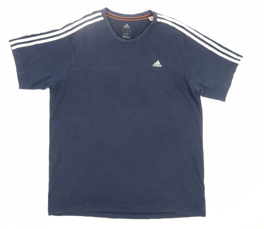 Mens UK Size L adidas Blue Cotton T-Shirt