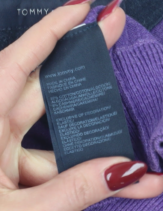 Tommy Hilfiger Men's Purple V-Neck Pullover Jumper S