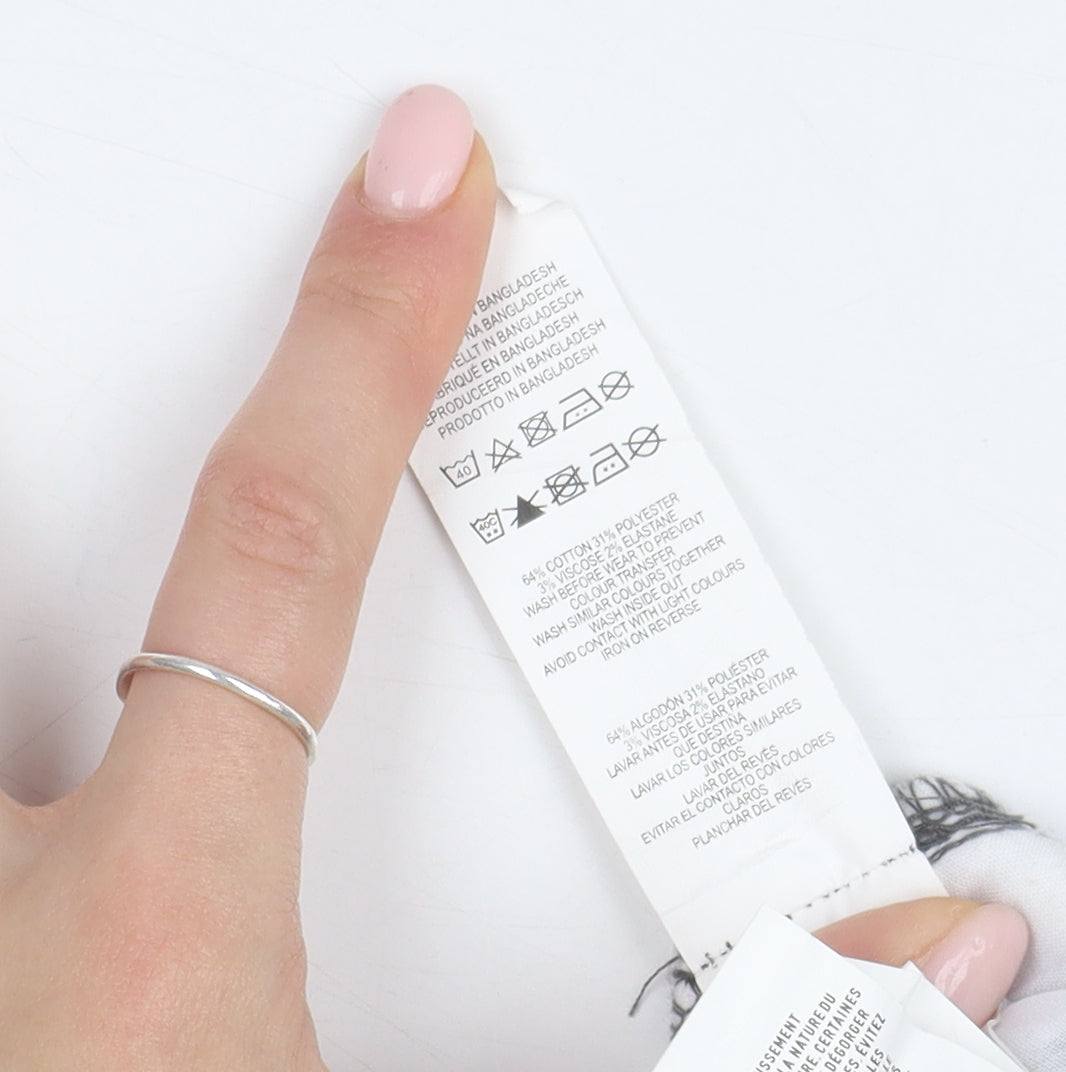 Denim Co Women's Black & White Checked Skirt, Size 10