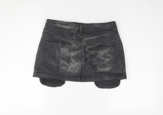 PrettyLittleThing Women's Short Black Cargo Skirt Size 10