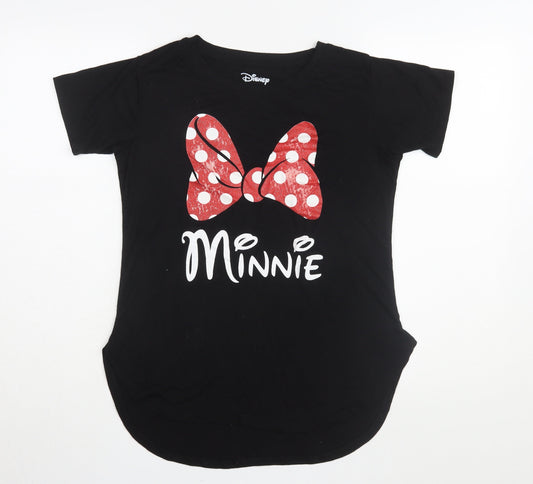 Disney Womens Minnie Mouse Black T-Shirt, M