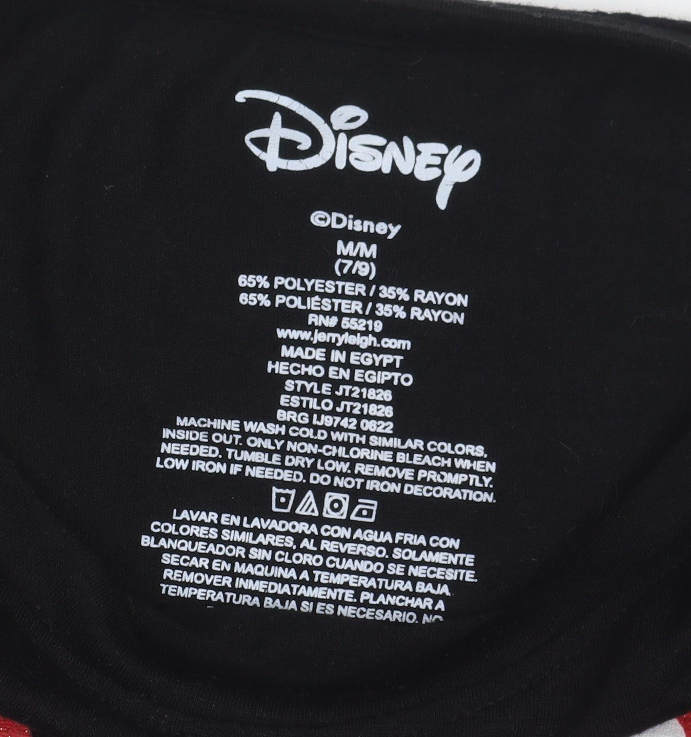 Disney Minnie Mouse Black T-Shirt, Unisex Adults M