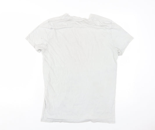 Hollister Men's White T-Shirt, Size S, California Style