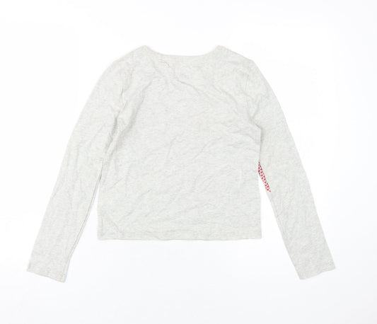 GAP Girls Heart Print T-Shirt Grey 10-11Y Regular Fit