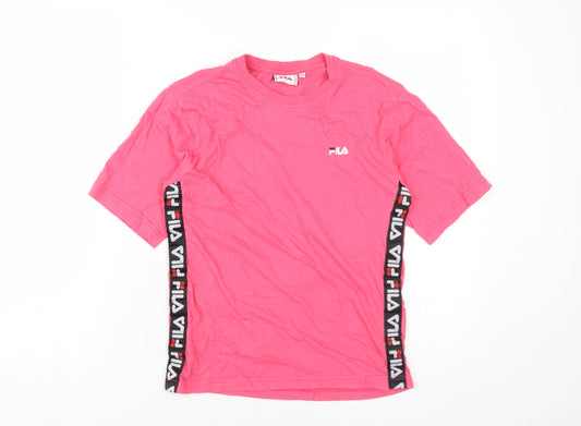 Fila Women's Pink XS Cotton T-Shirt with Logo