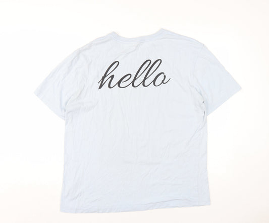 H&M Men's Blue Graphic Print T-Shirt Size L