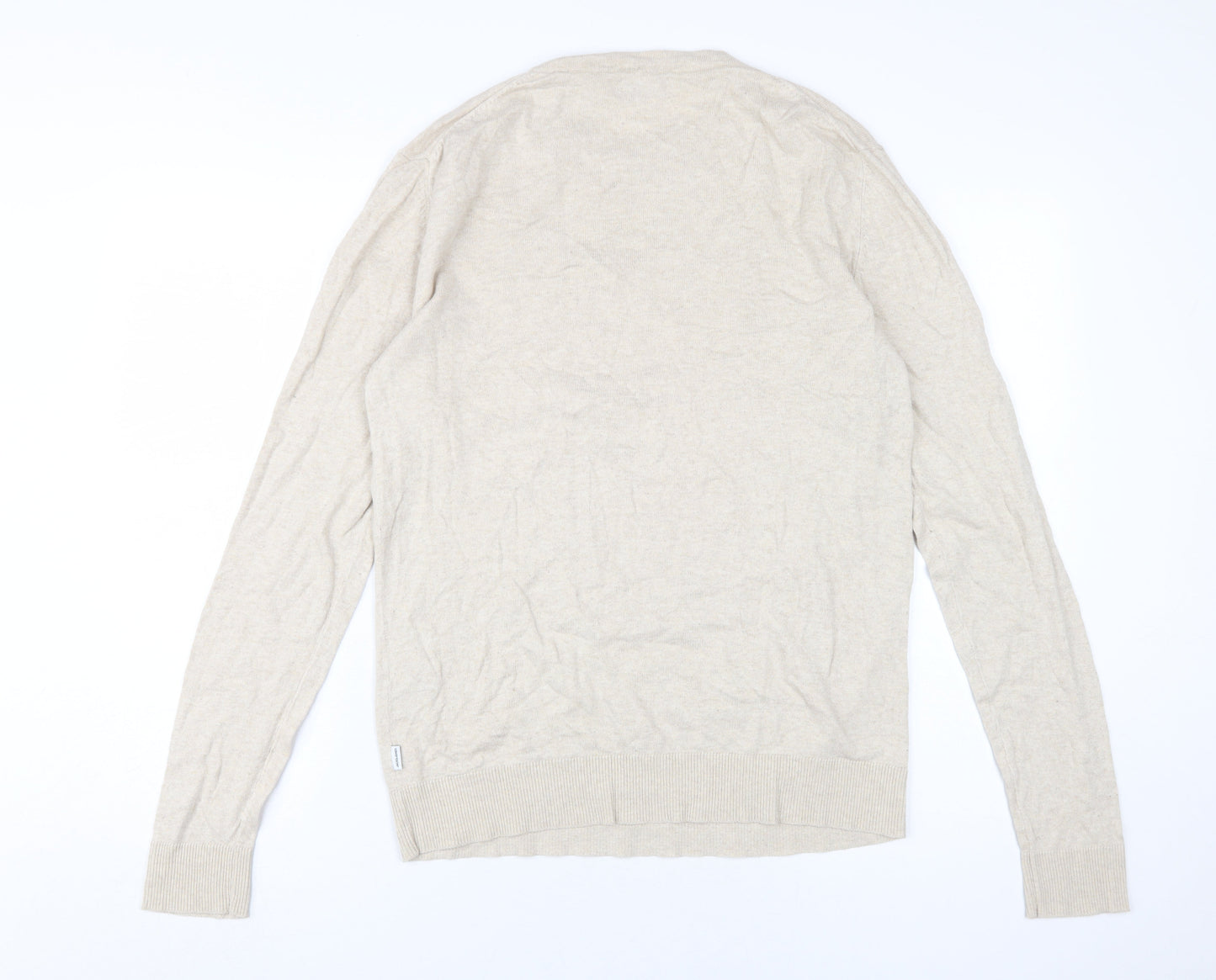Jack & Jones Beige Knit Pullover Jumper Medium