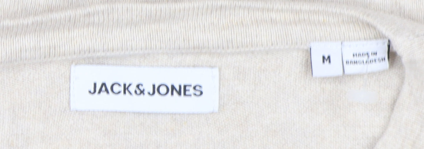 Jack & Jones Beige Knit Pullover Jumper Medium