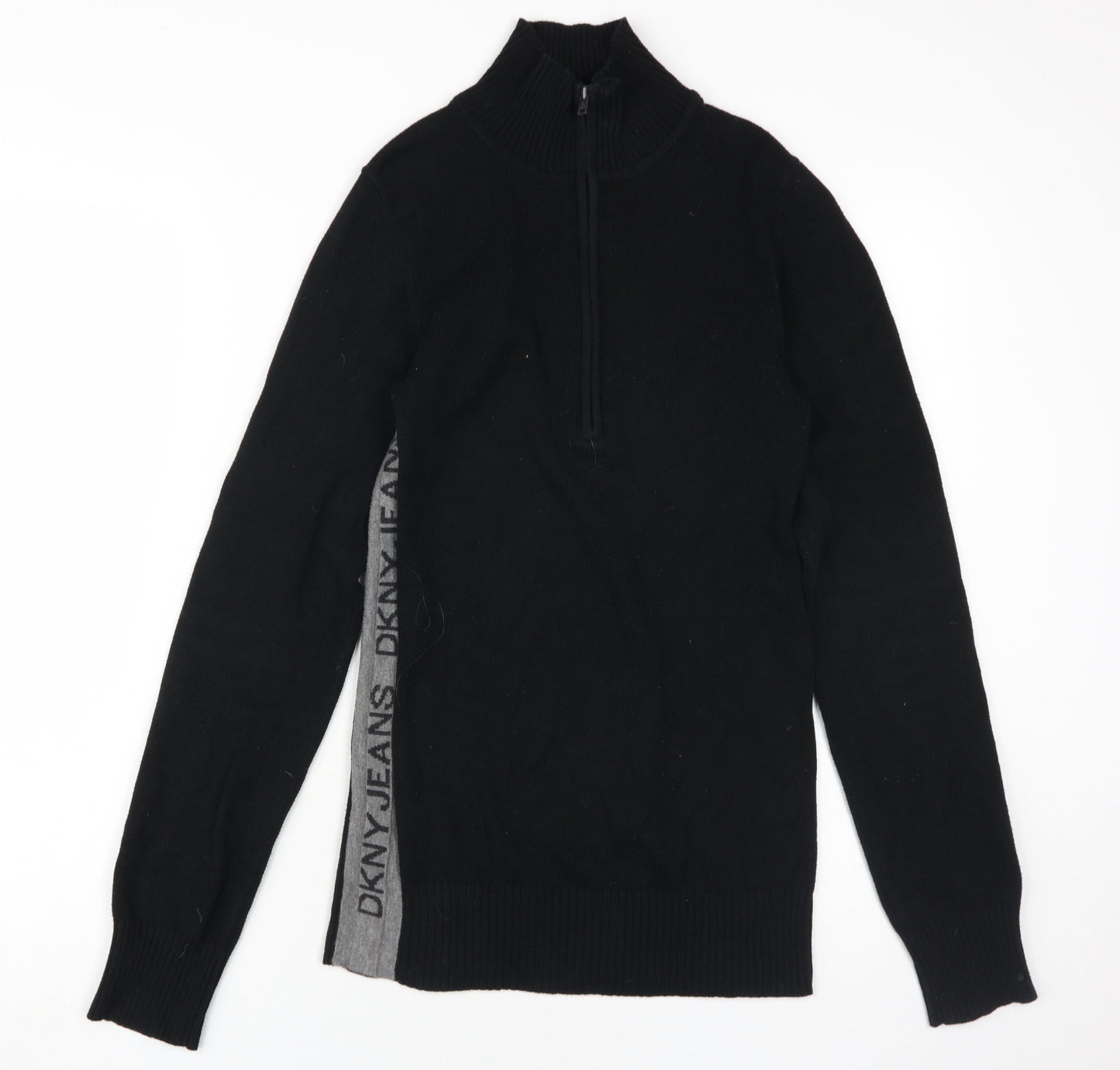DKNY Jeans Men's Black Pullover Jumper, M, Logo Accent