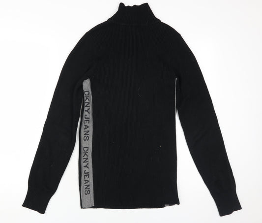 DKNY Jeans Men's Black Pullover Jumper, M, Logo Accent