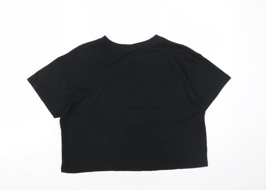 Victoria Sport Women's Black Cropped T-Shirt, Size S