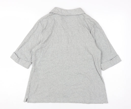 Lands' End Women's Grey Polo Shirt M