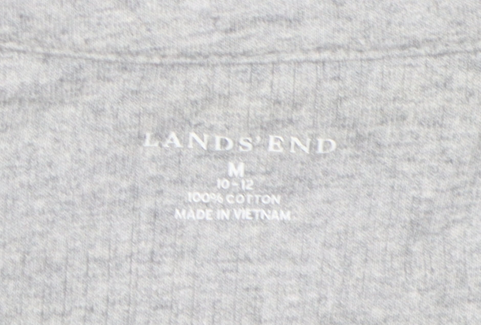 Lands' End Women's Grey Polo Shirt M