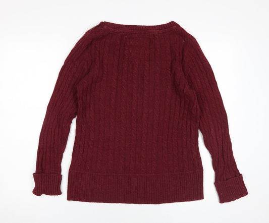 Superdry Women's Red XL Cable-Knit Pullover Jumper