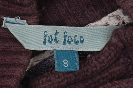 Fat Face Women's Brown Cardigan Size 8 Cotton Angora Blend