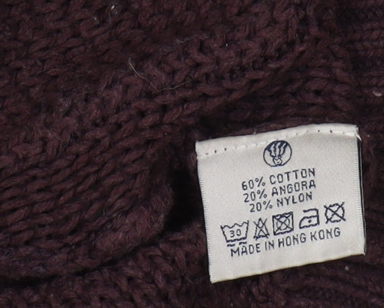 Fat Face Women's Brown Cardigan Size 8 Cotton Angora Blend