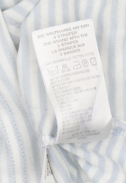 Adidas Unisex Blue Striped Polo Shirt M