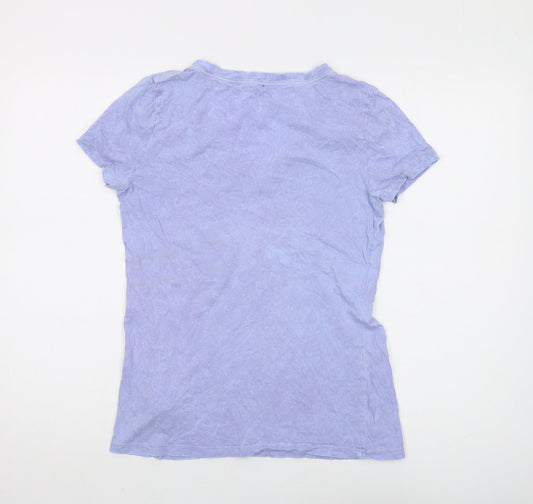 GAP Women's Purple V-Neck T-Shirt - Size S, Cotton