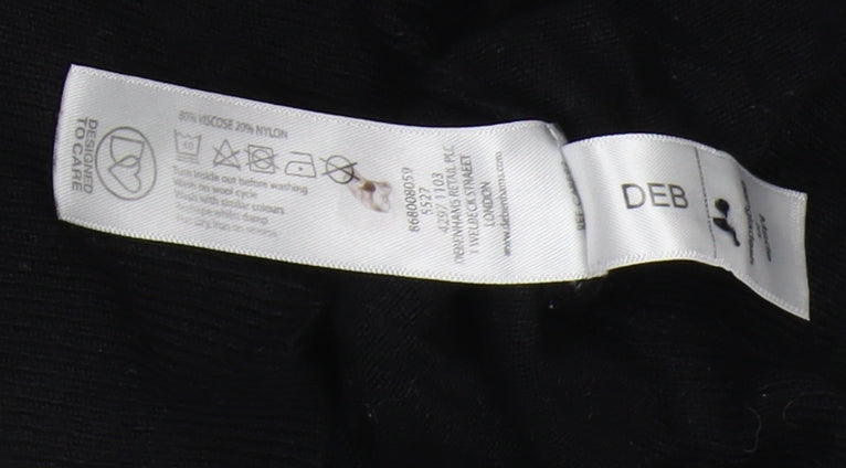 Brand and care label for Red Herring Women's Black V-Neck jumper, size 12