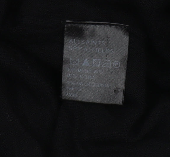 AllSaints Women's Black V-Neck Cardigan Size M