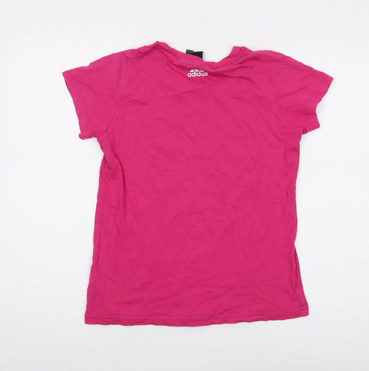 Adidas Pink Unisex T-Shirt, S, Casual Sportswear, 100% Cotton