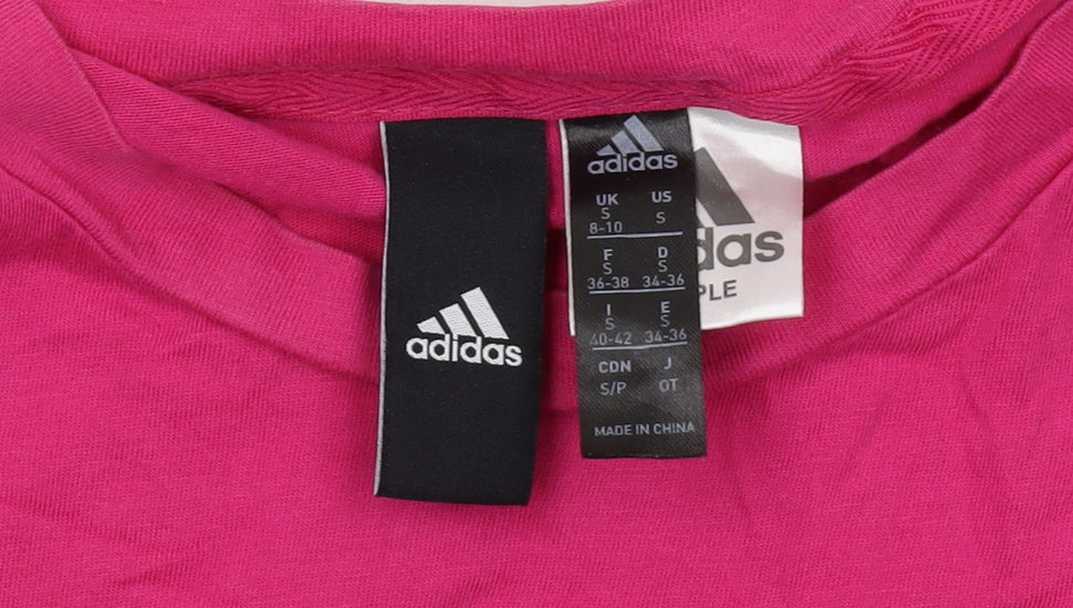 Adidas Pink Unisex T-Shirt, S, Casual Sportswear, 100% Cotton